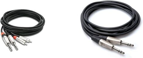 Hosa HPR-005X2 Dual REAN 1/4" TS to RCA Pro Stereo Interconnect Cable, 5 Feet in Saudi Arabia