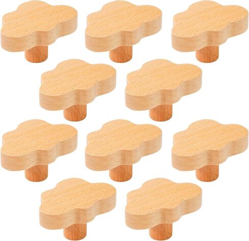 10 Pack Heart Shaped Wooden Knobs Single Hole Beech Wood Handles Wood Cupboard Cabinet Handles for Children's Room Decoration Cabinet Knobs in Saudi Arabia