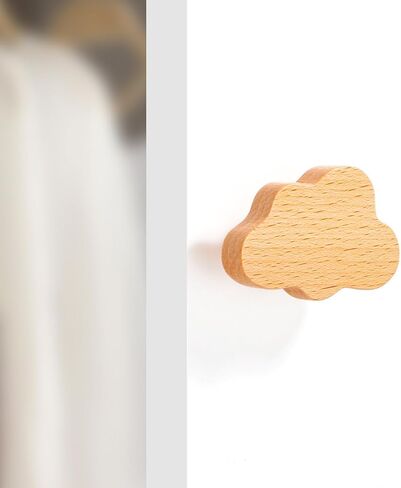 10 Pack Heart Shaped Wooden Knobs Single Hole Beech Wood Handles Wood Cupboard Cabinet Handles for Children's Room Decoration Cabinet Knobs in Saudi Arabia
