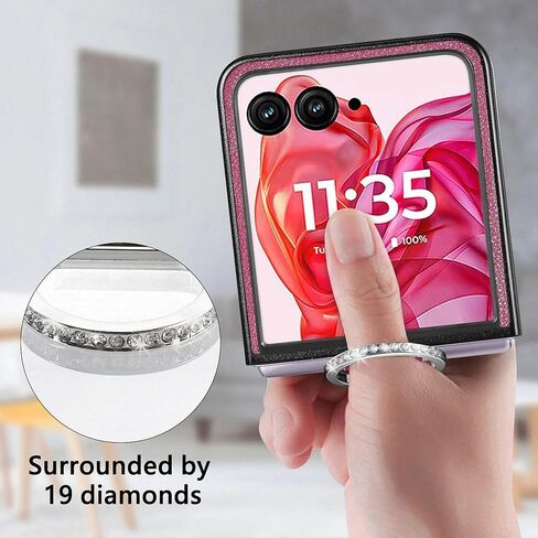 Compatible for Motorola Razr+ 2024 Case Wallet with Card Holder,Luxury PU Leather Protective Phone Case Kickstand Full Coverage Pocket Ring Case for Motorola Razr Plus 2024,Moto Razr 50 Ultra Black in Kuwait