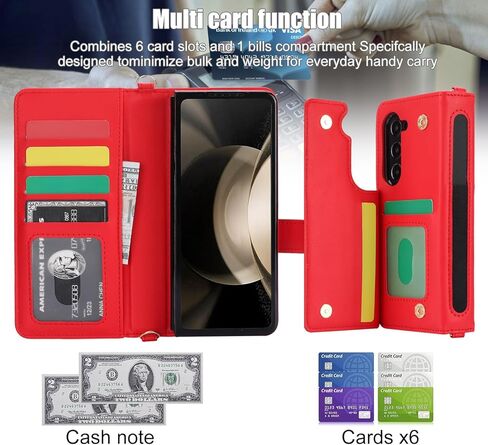 NINKI متوافق مع حافظة محفظة Samsung Galaxy Z Fold 6 مع حامل قلم S، و4 حامل بطاقات وحزام جلدي قابل للطي لهاتف Samsung Z Fold 6، وحافظة لهاتف Samsung Galaxy Z Fold 6 5G، باللون الأبيض in Kuwait