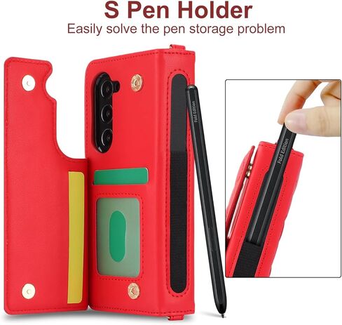 NINKI متوافق مع حافظة محفظة Samsung Galaxy Z Fold 6 مع حامل قلم S، و4 حامل بطاقات وحزام جلدي قابل للطي لهاتف Samsung Z Fold 6، وحافظة لهاتف Samsung Galaxy Z Fold 6 5G، باللون الأبيض in Kuwait