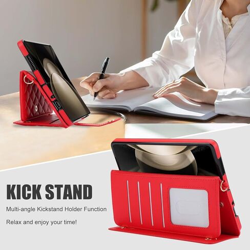 NINKI متوافق مع حافظة محفظة Samsung Galaxy Z Fold 6 مع حامل قلم S، و4 حامل بطاقات وحزام جلدي قابل للطي لهاتف Samsung Z Fold 6، وحافظة لهاتف Samsung Galaxy Z Fold 6 5G، باللون الأبيض in Kuwait