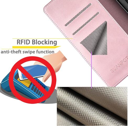 جراب محفظة SUANPOT لهاتف Samsung Galaxy A54 5G مع حامل بطاقة الائتمان RFID، غطاء واقٍ من جلد البولي يوريثان قابل للطي للنساء والرجال لهاتف Samsung A54، بني فاتح in Kuwait
