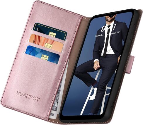 جراب محفظة SUANPOT لهاتف Samsung Galaxy A54 5G مع حامل بطاقة الائتمان RFID، غطاء واقٍ من جلد البولي يوريثان قابل للطي للنساء والرجال لهاتف Samsung A54، بني فاتح in Kuwait