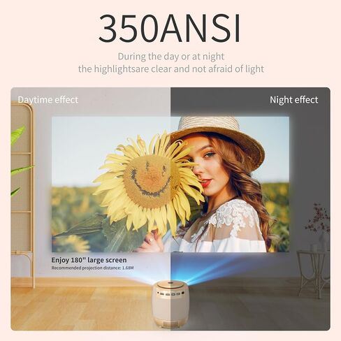 800 ANSI Outdoor Projector With WiFi & BT5.1, 300 Inch, Native 1080P, 4K Support, Ultra-low Latency 0.1S, Motorized focus, Home Theater, 2+32GB, NFLX/Ytb/Prime Video, Compatible w/TV/iOS/Android in Saudi Arabia