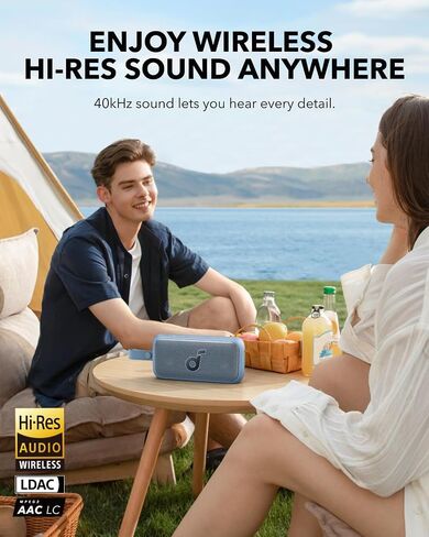 Soundcore Motion 300 Wireless Hi-Res Portable Speaker with BassUp, Bluetooth Speaker with SmartTune Technology, 30W Stereo Sound, 13H Playback, and IPX7 Waterproof, for Backyard, Camping (Renewed) in Saudi Arabia