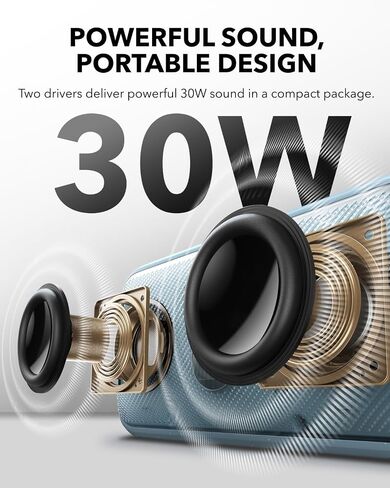 Soundcore Motion 300 Wireless Hi-Res Portable Speaker with BassUp, Bluetooth Speaker with SmartTune Technology, 30W Stereo Sound, 13H Playback, and IPX7 Waterproof, for Backyard, Camping (Renewed) in Saudi Arabia