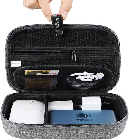 Hard Electronics Accessories Case,Waterproof Shockproof Carrying Case Hard Protective EVA Case, Electronic Organizer Cable Bag for Phone, USB, Card, Earphone, Cable, Power Bank Charger Accessories Bag in Kuwait