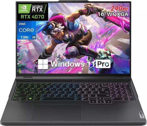 كمبيوتر محمول للألعاب Lenovo Legion Pro 5i، شاشة 16 بوصة WQXGA 2K 240 هرتز، Intel 24-Core i9-13900HX حتى 5.40 جيجا هرتز، NVIDIA GeForce RTX 4070، ذاكرة وصول عشوائي DDR5 سعة 64 جيجابايت، 2 تيرابايت SSD، لوحة مفاتيح بإضاءة خلفية RGB، Wi-Fi 6، Windows 11 Pro in Saudi Arabia
