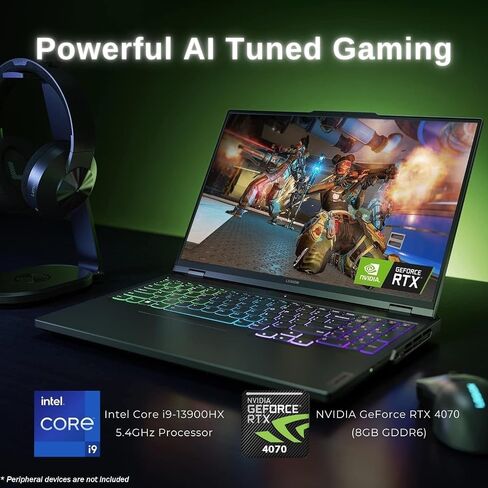 كمبيوتر محمول للألعاب Lenovo Legion Pro 5i، شاشة 16 بوصة WQXGA 2K 240 هرتز، Intel 24-Core i9-13900HX حتى 5.40 جيجا هرتز، NVIDIA GeForce RTX 4070، ذاكرة وصول عشوائي DDR5 سعة 64 جيجابايت، 2 تيرابايت SSD، لوحة مفاتيح بإضاءة خلفية RGB، Wi-Fi 6، Windows 11 Pro in Saudi Arabia