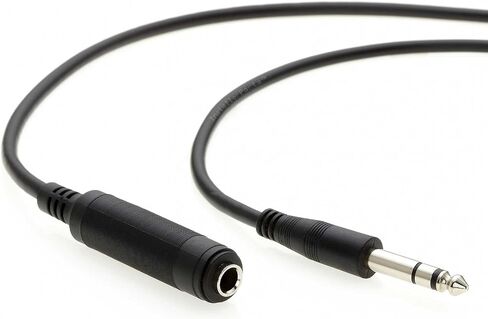 InstallerParts 25Ft 1/4" كابل تمديد صوت ستيريو ذكر إلى أنثى (كابل TRS) - كابل تمديد سماعة الرأس متوافق مع مكبرات الصوت والميكروفونات والمزيد! in Saudi Arabia