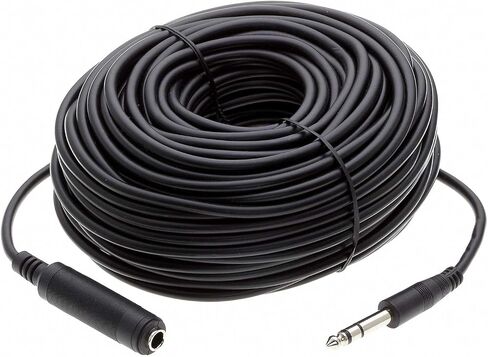 InstallerParts 25Ft 1/4" كابل تمديد صوت ستيريو ذكر إلى أنثى (كابل TRS) - كابل تمديد سماعة الرأس متوافق مع مكبرات الصوت والميكروفونات والمزيد! in Saudi Arabia