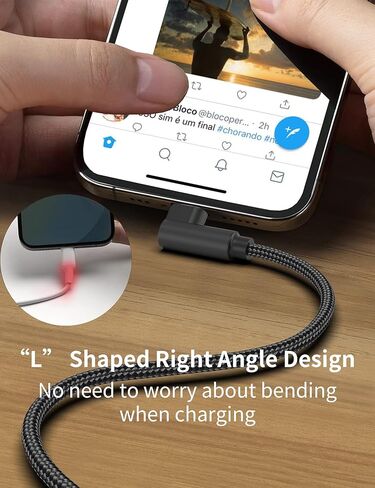 شاحن iPhone 90 درجة 1 قدم، 3 عبوات [معتمد من Apple MFi] كابل إضاءة بزاوية يمنى قصير مضفر شحن سريع، سلك شحن iPhone 1 قدم لهاتف iPhone 14 13 12 11 Pro Max Mini XR XS 8 SE iPad in Kuwait
