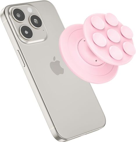 AUROX Magnetic Phone Grip for Magsafe Phone Grip, Magnetic Suction Cup Collapsible Phone Grip Holder for iPhone 15 14 13 12 Series, Magnetic Silicone Phone Grip for TikTok Videos and Selfies, White in Saudi Arabia