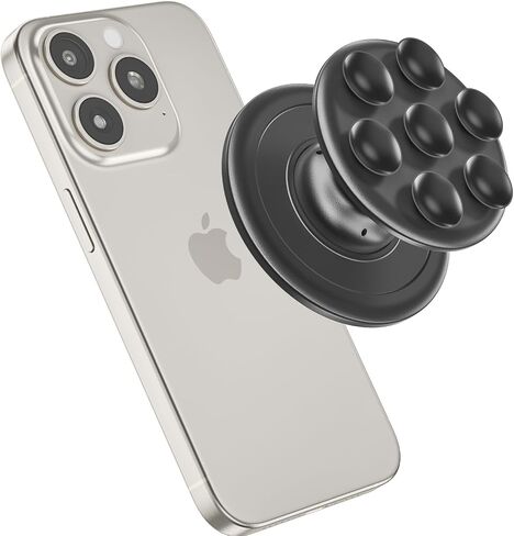 AUROX Magnetic Phone Grip for Magsafe Phone Grip, Magnetic Suction Cup Collapsible Phone Grip Holder for iPhone 15 14 13 12 Series, Magnetic Silicone Phone Grip for TikTok Videos and Selfies, White in Saudi Arabia