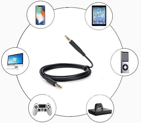 Replacement Aux Cable Cord Wire, 3.5mm to 2.5mm for Bose NC700 QuietComfort QC25 QC35 QC35II QC45 Headphones (No Mic) (Black) in Saudi Arabia
