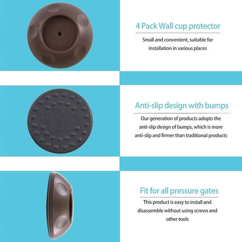 Smallest Wall Protector Protects Walls and Doors from Pet Doors and Dog Door Shafts - Pressure Mounted Fence for Stairs 4-Pack(White) in Saudi Arabia