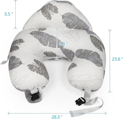 Nursing Pillow for Breastfeeding, Breastfeeding Essentials for Newborn, More Support for Mom and Baby, with Adjustable Waist Strap and Removable Cotton Cover (Big Leaves) in Saudi Arabia