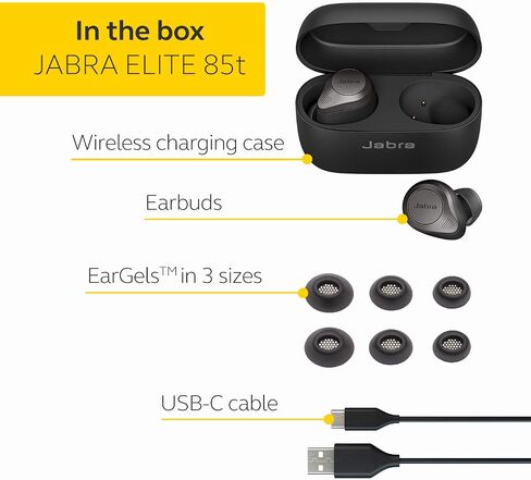 Jabra Elite 85t - سماعة الرأس اللاسلكية/سماعات الموسيقى باللون الرمادي (متجددة) in Saudi Arabia