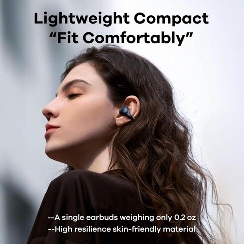 Ear Clip Earbuds True Wireless Bluetooth Headphones, Mini Bone Conduction Earphones Open Ear Headphones for Sport Running Workout Driving Compatible with iPhone Android (Black) in Saudi Arabia