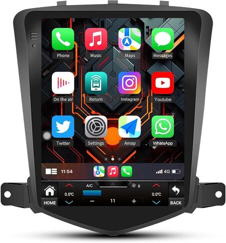 راديو ستيريو للسيارة 10.4 بوصة 5GWIFI 4GB+32GB لسيارة شيفروليه تشيفي كروز 2009-2015 2016 المحدودة Android 13 وحدة رأس ترقية T-Style مع Carplay/Android Auto مع بلوتوث GPS FM/RDS 48EQ SWC in Kuwait