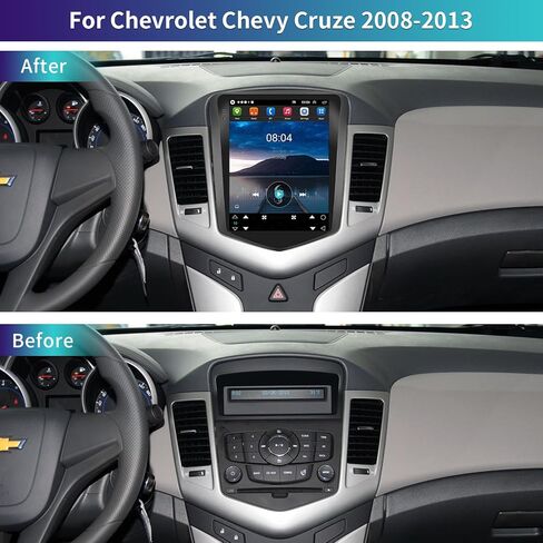 راديو ستيريو للسيارة 10.4 بوصة 5GWIFI 4GB+32GB لسيارة شيفروليه تشيفي كروز 2009-2015 2016 المحدودة Android 13 وحدة رأس ترقية T-Style مع Carplay/Android Auto مع بلوتوث GPS FM/RDS 48EQ SWC in Kuwait