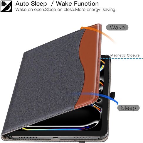 ZtotopCases for New iPad Pro 11 Inch Case 2024 5th Generation(M4), Premium PU Leather Smart Cover with Auto Wake/Sleep,Multiple View Angles with Hand Strap and Pocket for iPad Pro 11 5th Gen,Navy Blue in Saudi Arabia