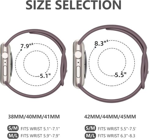 Sport Band Compatible with Apple Watch Band 38mm 40mm 41mm 42mm 44mm 45mm 49mm for Women Men, Soft Silicone Waterproof Replacement Strap for iWatch Bands Series 9 8 7 6 5 4 3 2 1 SE Ultra/Ultra 2 in Kuwait