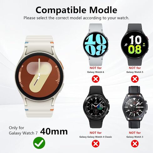 Rc-Z (4+4 Pack Screen Protector Case for Samsung Galaxy Watch 8 44mm, Hard PC Bumper & HD Anti-Fog Tempered Glass Protective Film Face Cover for Galaxy Watch 8 44mm Women Men in Saudi Arabia