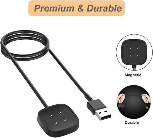 شاحن لـ Fitbit Sense/Sense 2/Versa 3/Versa 4، كابل شحن USB بديل لـ Versa 4/Versa 3/Sense 2/Sense (3.3 قدم/1 متر) (1) in Saudi Arabia