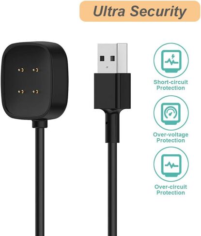 شاحن لـ Fitbit Sense/Sense 2/Versa 3/Versa 4، كابل شحن USB بديل لـ Versa 4/Versa 3/Sense 2/Sense (3.3 قدم/1 متر) (1) in Saudi Arabia