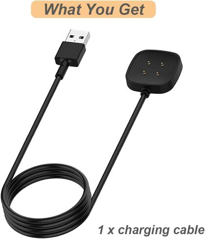 شاحن لـ Fitbit Sense/Sense 2/Versa 3/Versa 4، كابل شحن USB بديل لـ Versa 4/Versa 3/Sense 2/Sense (3.3 قدم/1 متر) (1) in Saudi Arabia