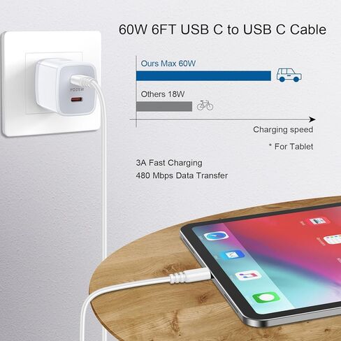 شاحن سامسونج فائق السرعة 25 وات من النوع C لهاتف Galaxy A35 5G/A15/A55/A25/A14/A54/A13/S24/S23 FE/S22/S21FE/S20/Z Flip 6 5، iPhone 15، شاحن حائط USB C بمنفذ مزدوج سريع كتلة الشحن وكابل هاتف Android بطول 6 أقدام in Kuwait
