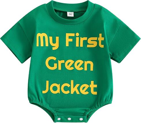 Baby Boy Girl Golf Outfits Letter Print Short Sleeve Bubble Romper Jumpsuit Newborn Baby Golfing One Piece Bodysuit in Saudi Arabia