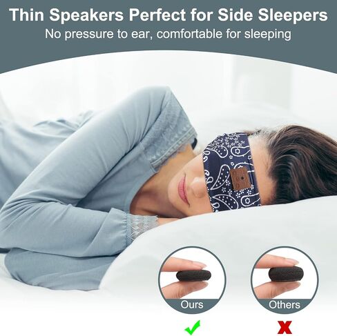 2-Pack Sleeping Headphones Bluetooth Headband, 2024 New Headband Headphones with Ultra-Thin Speakers, Wireless Headphones Headband for Side Sleepers, Running, Insomniac, Travel, Meditation（Black&Grey） in Kuwait