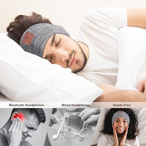 2-Pack Sleeping Headphones Bluetooth Headband, 2024 New Headband Headphones with Ultra-Thin Speakers, Wireless Headphones Headband for Side Sleepers, Running, Insomniac, Travel, Meditation（Black&Grey） in Kuwait