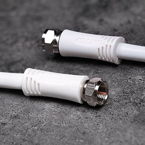 Antop 15ft RG6 كابل محوري، تمديد كابل هوائي التلفزيون الرقمي، مناسب للهوائي، مودم الكابل، أجهزة استقبال القنوات الفضائية in Kuwait