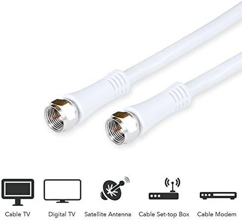 Antop 15ft RG6 كابل محوري، تمديد كابل هوائي التلفزيون الرقمي، مناسب للهوائي، مودم الكابل، أجهزة استقبال القنوات الفضائية in Kuwait