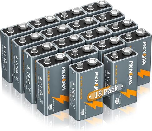 9V Batteries Alkaline 9 Volt Square Battery for Smoke Detector, Long-Lasting, 6 Count Pack in Saudi Arabia
