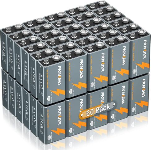 9V Batteries Alkaline 9 Volt Square Battery for Smoke Detector, Long-Lasting, 6 Count Pack in Saudi Arabia