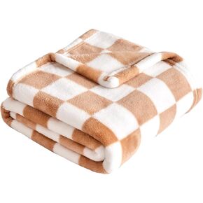 Yurhap Checkered Baby Blanket Fleece Baby Blankets for Boys, Ultra Soft Cozy Fluffy Infant Toddler Newborn Receiving Blankets for Crib Stroller, 30''x40'', Blue