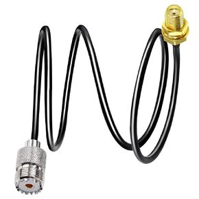 SMA to UHF Jumper Cable RG58 SMA Female Jack to PL259 Female Extension Cable 12inch (30cm) SO239 to SMA RF Coax Adapter Cable for Two Way Radio Walkie Talkie 2 Pack