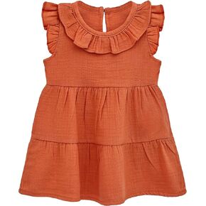 Lilax Baby Girls Sleeveless Summer Dress, Infant & Toddlers 100% Cotton Sundress