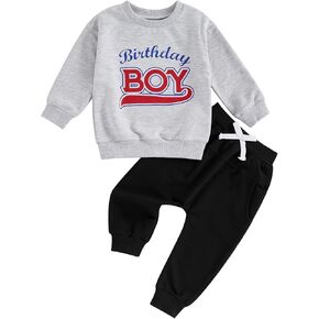 Kayotuas Baby Boy Birthday Outfit Toddler Fall Clothes Infant Birthday Boy Shirt & Pants Set Cute 2 Piece Cake Smash Outfits