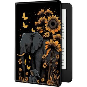 Case for Kindle Paperwhite 11th Generation 6.8" 2021 PU Leather Smart Stand Cover with Auto Wake Sleep, Soft TPU Back Cover for Kindle Paperwhite 2021 and Signature Edition,Cute Cow Print