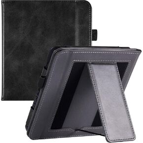 BOZHUORUI Stand Case for 7" Kobo Libra Colour & Kobo Libra 2 e-Reader - Premium PU Leather Sleeve Cover with Two Hand Straps/Auto Sleep/Wake (Vintage Brown)