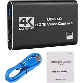 Video Capture Card,USB A or C 3.0 Capture Card,HDMI (Input 4K 60Hz) to USB Audio Video Recording (1080P 60Hz, 2K 30Hz) for Teaching,Broadcasting,Gaming,Streaming,Video Conference (SS-VCC1-2Ka) in Kuwait