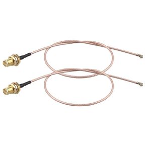 2pcs U.FL IPX IPEX to RP-SMA Female Bulkhead Mount WiFi Antenna Adapter RG178 Coaxial Pigtail Cable 15cm/6inch for WiFi Router Wireless Mini PCI Express Network Card Adapter Hotspot Modem