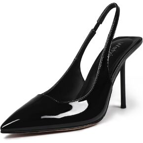 Women's Pointed Toe Slingback Heels Patent Leather High Stiletto Heels Pumps Dress Shoes for Women